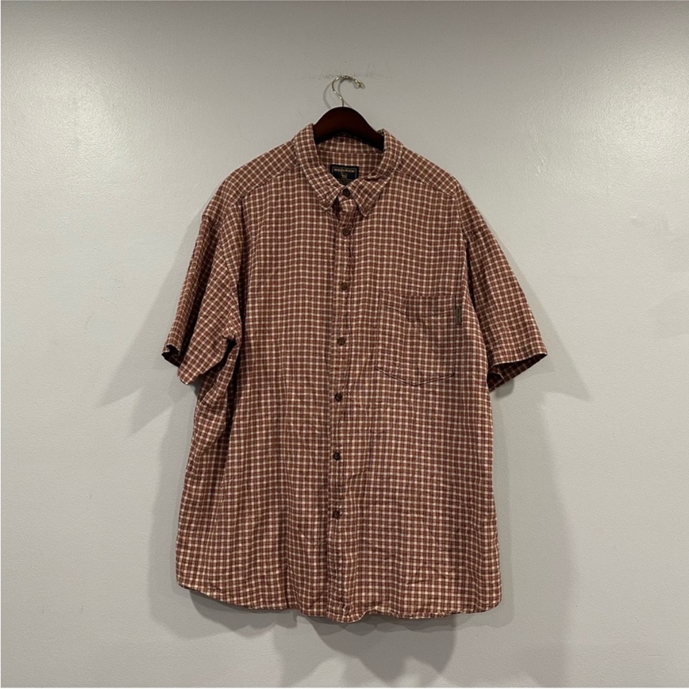 Woolrich Red Checkered Men’s Short Sleeve Button Down Shirt XXL
